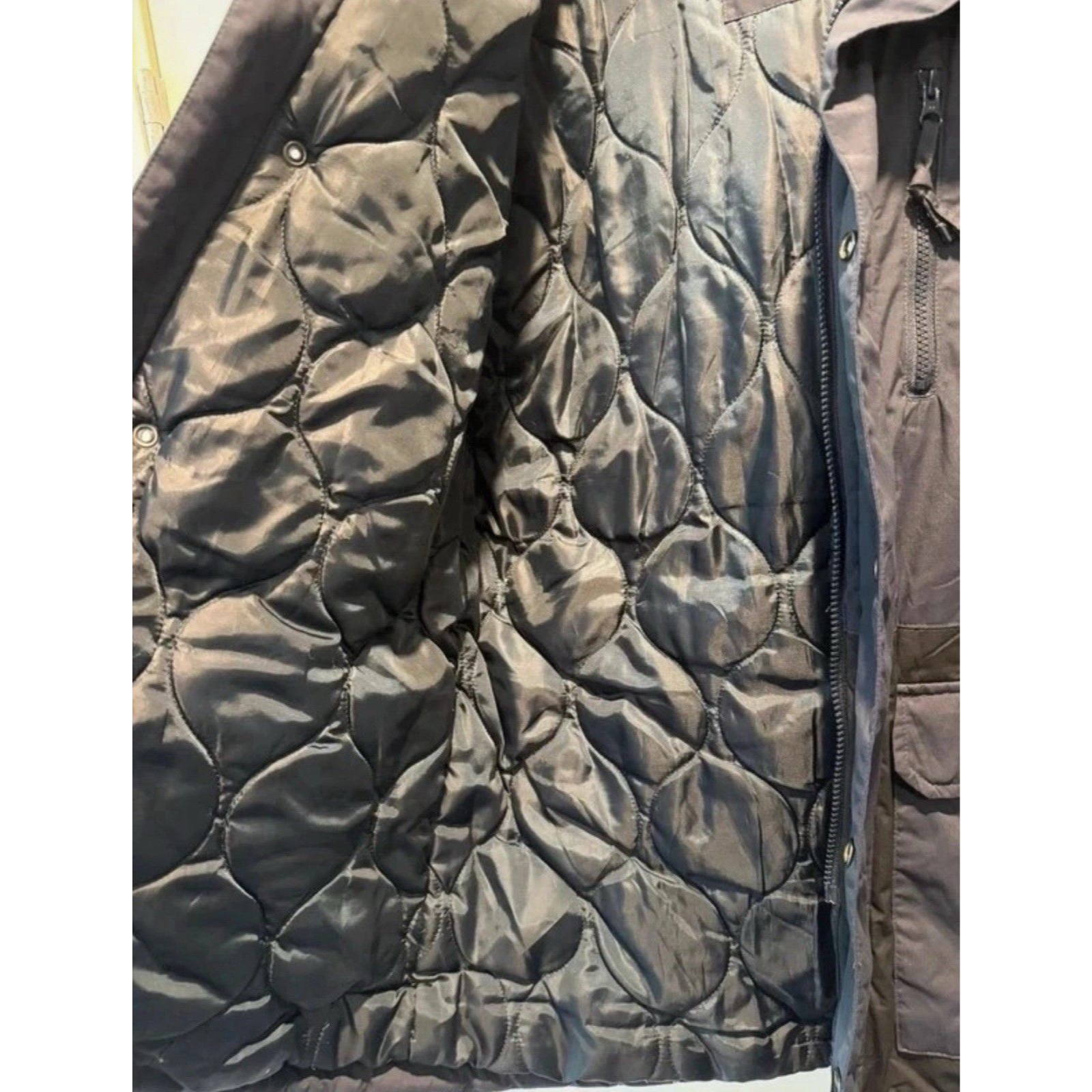 Nixon Watches Men's Navy Black Parka Zip Up Hooded Jacket Medium Winter Coat — image 6 of 8